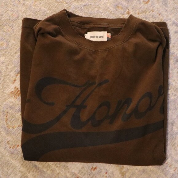 Honor The Gift Size Mens XL, chocolate brown  with black writing T-Shirt - Picture 2 of 9
